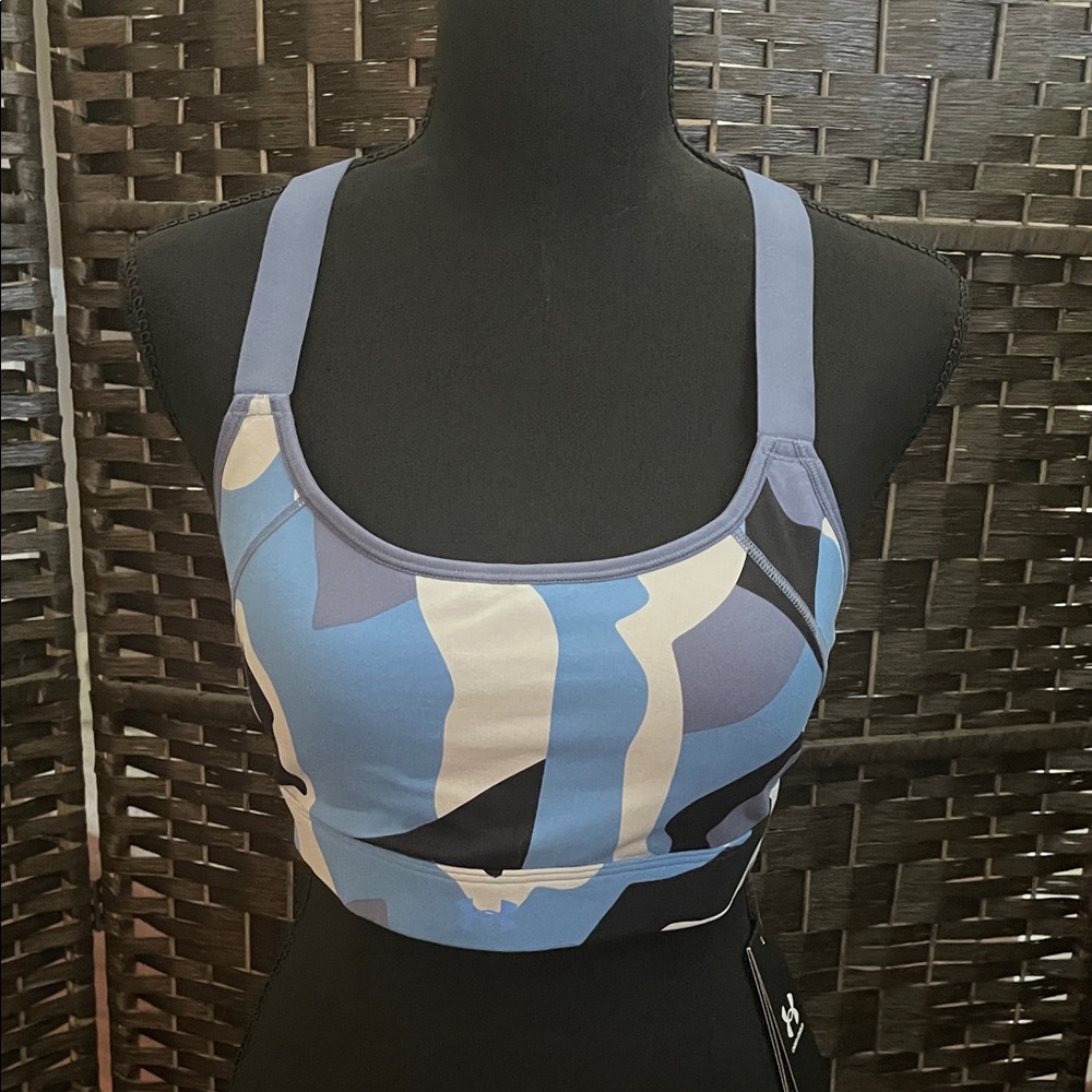 Under Armour Blue Abstract Print Sports Bra- Never Worn
